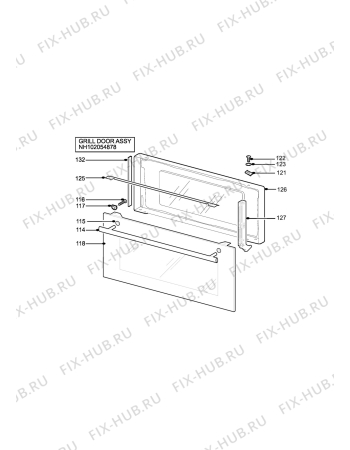 Взрыв-схема плиты (духовки) Blanco BODE266X - Схема узла H10 Grill door assy